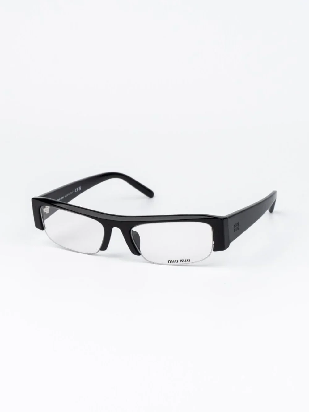 Miu Miu Women Eyeglasses Black Rectangle MUB07S 16K08N NEW AUTHENTIC